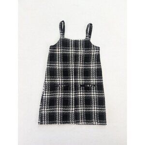 Colorful Planet Girl's Dress Size L 12 Black PLaid Woven Tweed Jumper
